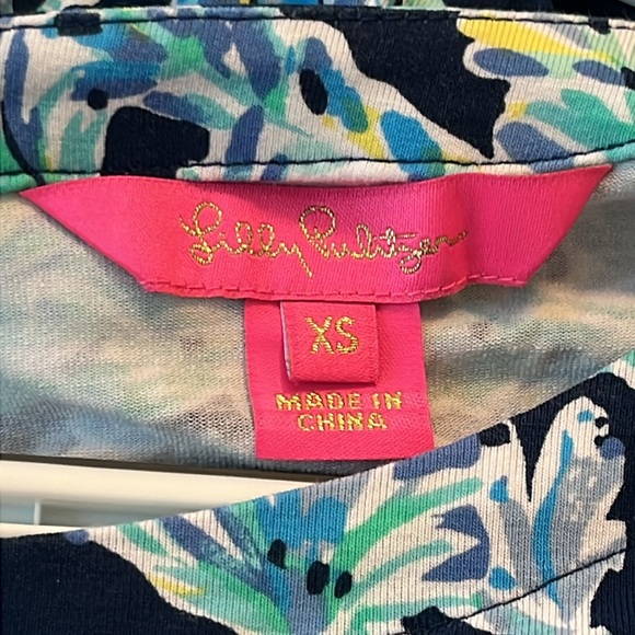 LILLY PULITZER Lula Romper High Tide Navy,  Scuba Doo Engineered Romper, Size XS - Picture 11 of 16